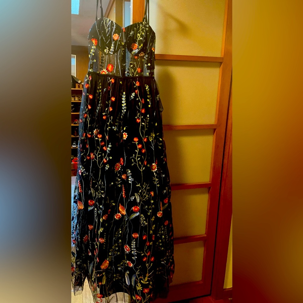 Sheer floral tulle Corset dress